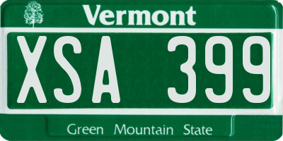 VT license plate XSA399