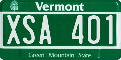 VT license plate XSA401