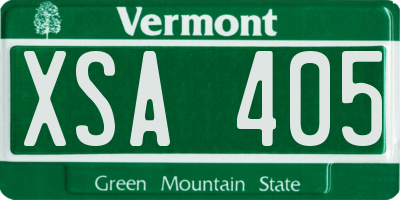 VT license plate XSA405
