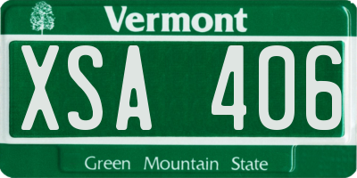 VT license plate XSA406