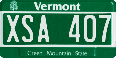 VT license plate XSA407