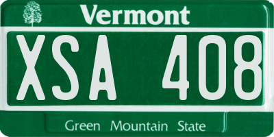 VT license plate XSA408