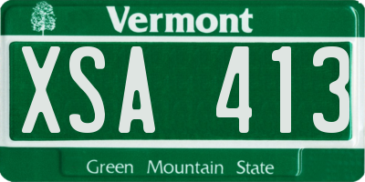 VT license plate XSA413