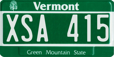 VT license plate XSA415