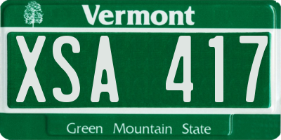 VT license plate XSA417