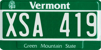 VT license plate XSA419