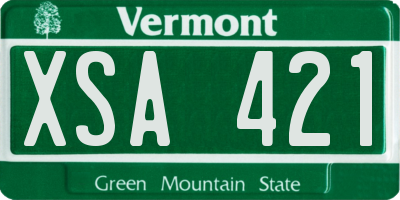 VT license plate XSA421