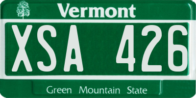 VT license plate XSA426