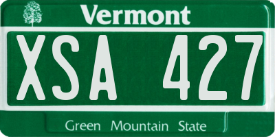 VT license plate XSA427