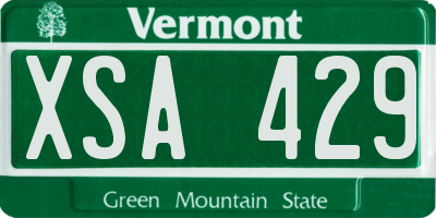 VT license plate XSA429