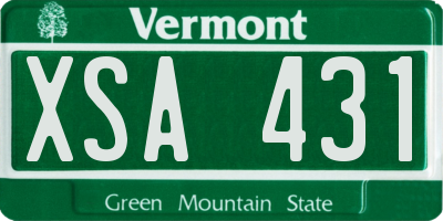 VT license plate XSA431