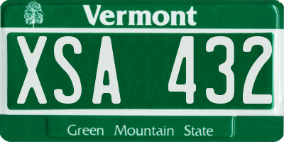 VT license plate XSA432