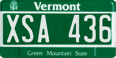 VT license plate XSA436