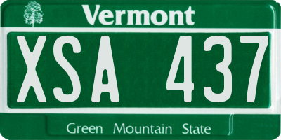 VT license plate XSA437