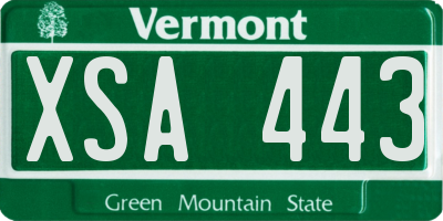VT license plate XSA443