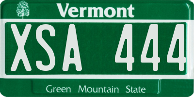 VT license plate XSA444