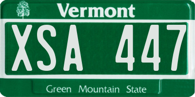 VT license plate XSA447