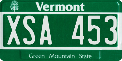 VT license plate XSA453