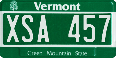 VT license plate XSA457