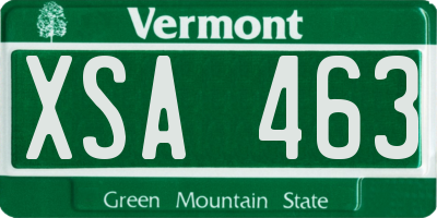VT license plate XSA463