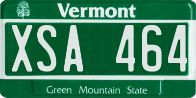 VT license plate XSA464