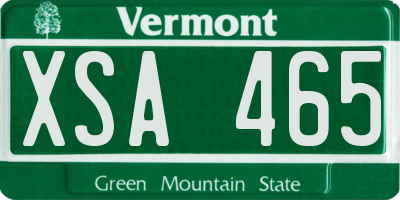 VT license plate XSA465