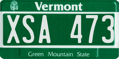 VT license plate XSA473