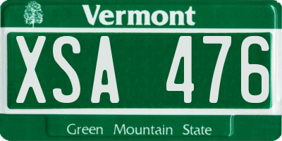 VT license plate XSA476