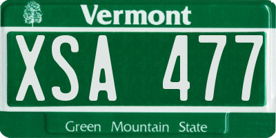 VT license plate XSA477