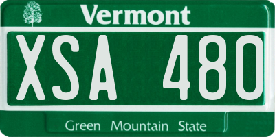 VT license plate XSA480