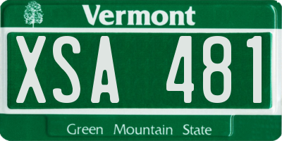 VT license plate XSA481