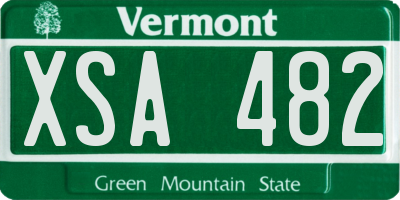 VT license plate XSA482