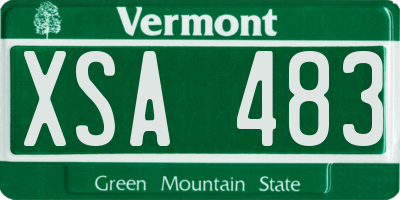 VT license plate XSA483