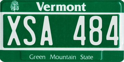 VT license plate XSA484