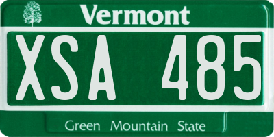 VT license plate XSA485