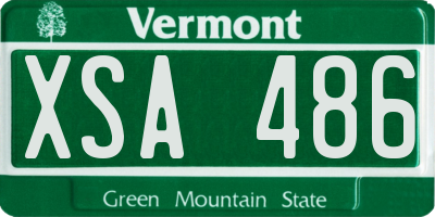 VT license plate XSA486