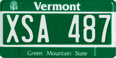 VT license plate XSA487