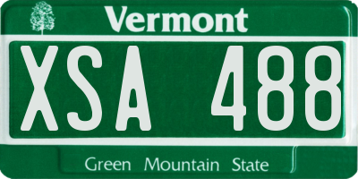 VT license plate XSA488