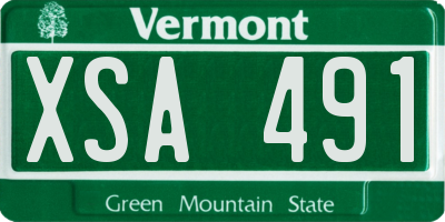 VT license plate XSA491