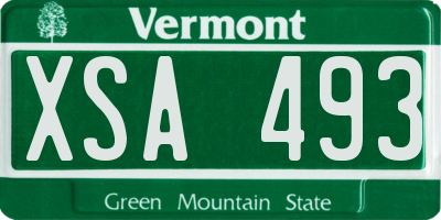VT license plate XSA493