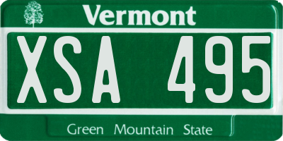 VT license plate XSA495