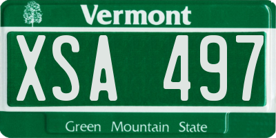 VT license plate XSA497