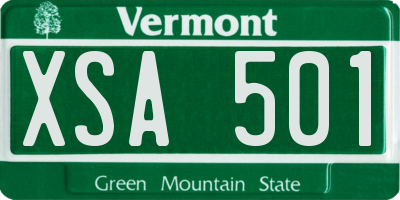 VT license plate XSA501