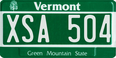 VT license plate XSA504