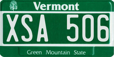 VT license plate XSA506