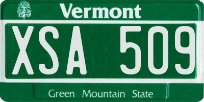 VT license plate XSA509