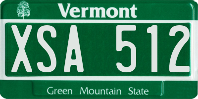 VT license plate XSA512