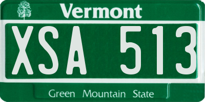 VT license plate XSA513