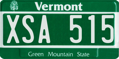 VT license plate XSA515