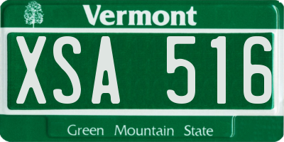 VT license plate XSA516